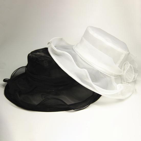 Chapéu de Sol Feminino Malha Transparente Decoração de Flor Cor Sólida Real Proteção Solar Estilo Princesa Vintage Elegante Chapéu de Casamento Adorno de Cabeça