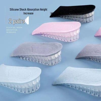 Унісекс Прозорі Силіконові Устілки для Збільшення Зросту - Амортизуючі, Багатошарові Підп'ятники для Спорту та Щоденного Використання