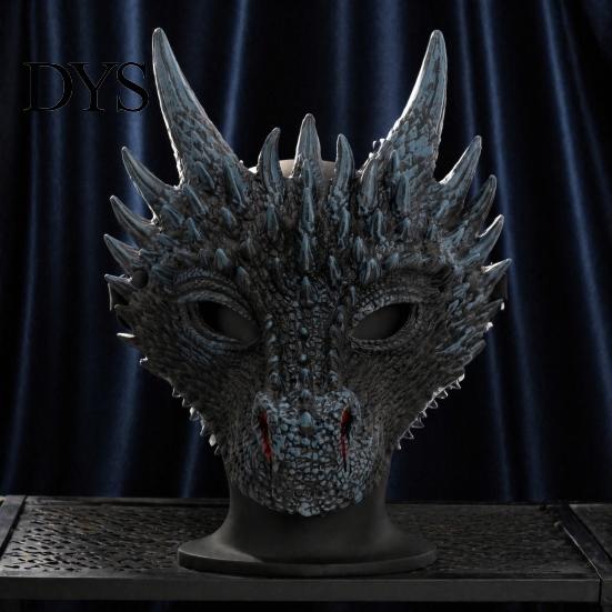 Adjustable Strap Party Costume Dragon Masque for Adults, Halloween Cosplay 3D Simulation Thorn Face Shield Full Festival, Carnival Masquerade