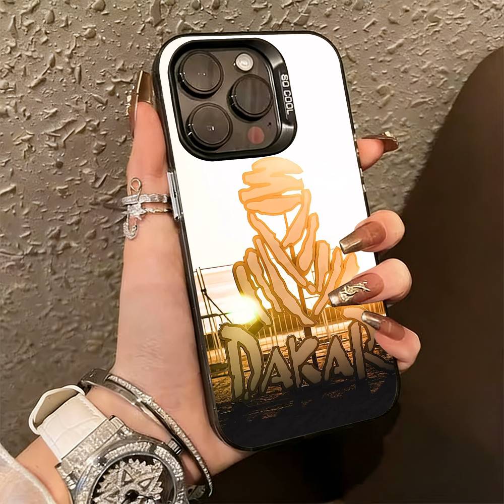 R-rally D-dakar Logo Handyhülle Für iPhone 17,16,15,14,13,12,11 Plus,Pro Max,XS,Bunte Silberne Handyhülle Funda Cover