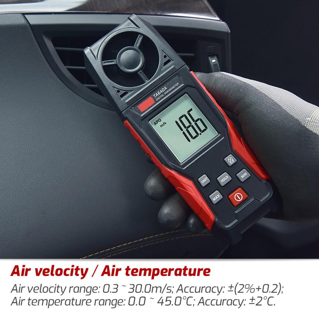 Anemometru digital profesional pentru măsurarea vitezei aerului, precizie, viteză a vântului, contor de temperatură și viteză a vântului