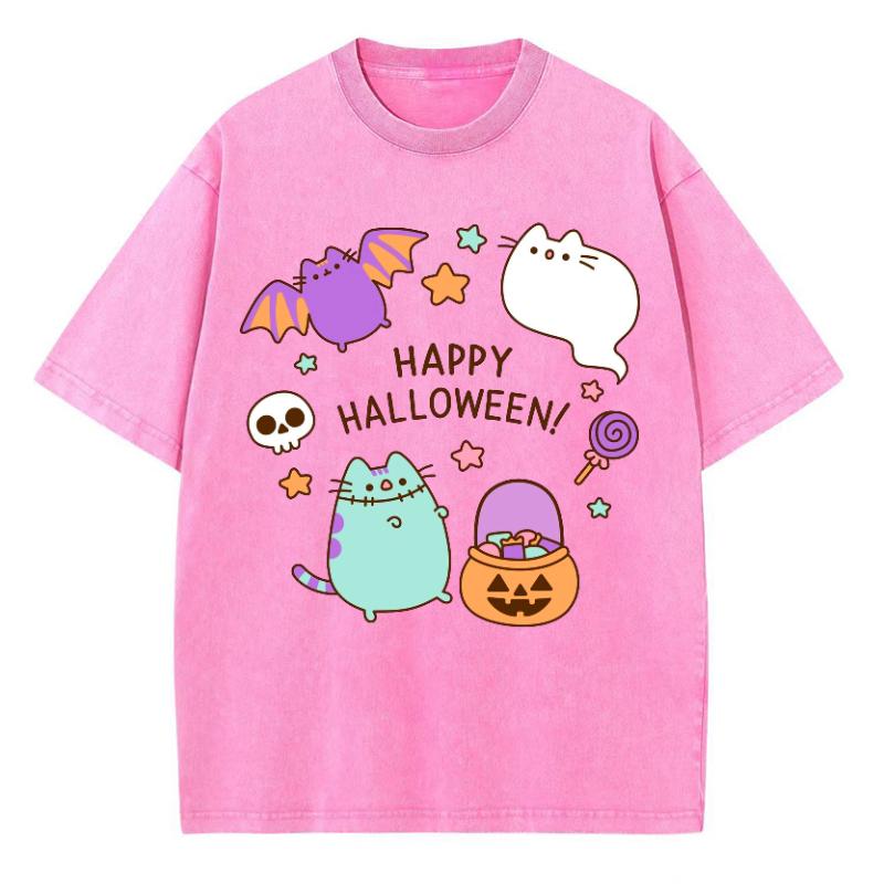 Y2k Halloween Cute Style Pumpkin Print Women's T-Shirt Loose Crew Neck Short Sleeve Unisex Casual Simple Top
