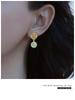 Ice Type Hetian Jade Gold Stud Earrings - Vintage Niche Design for Women, 2025