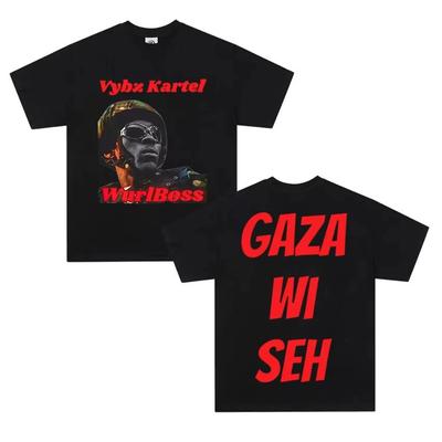 Rapper Vybz Kartel 2025 New Album T Shirt Men's Fashion Hot Sale Cotton T-shirts Vintage Oversized Short Sleeve Tees Streetwears