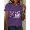NEW Womens ALZ Print Short Sleeve TShirts Summer Round Neck Casual Tops Tees