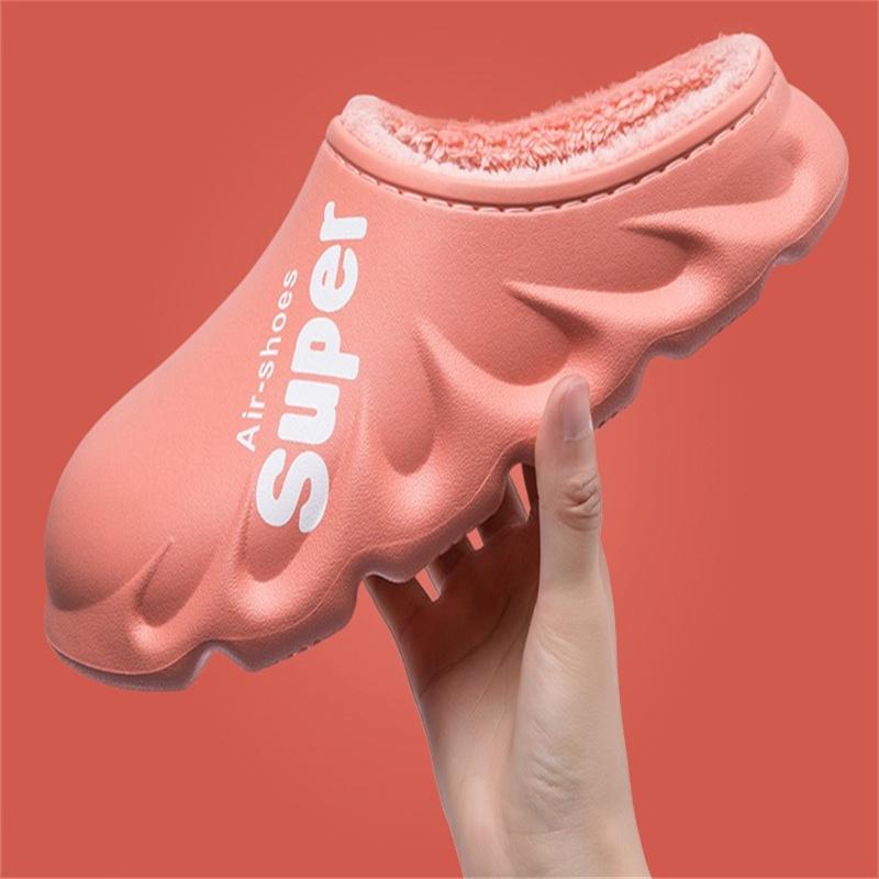 Fashion Litfun Winter Warm Cotton Slippers Indoor And Outdoor Waterproof Walking Shoes Fluffy Non-Slip Sandals For Women Men Slippers