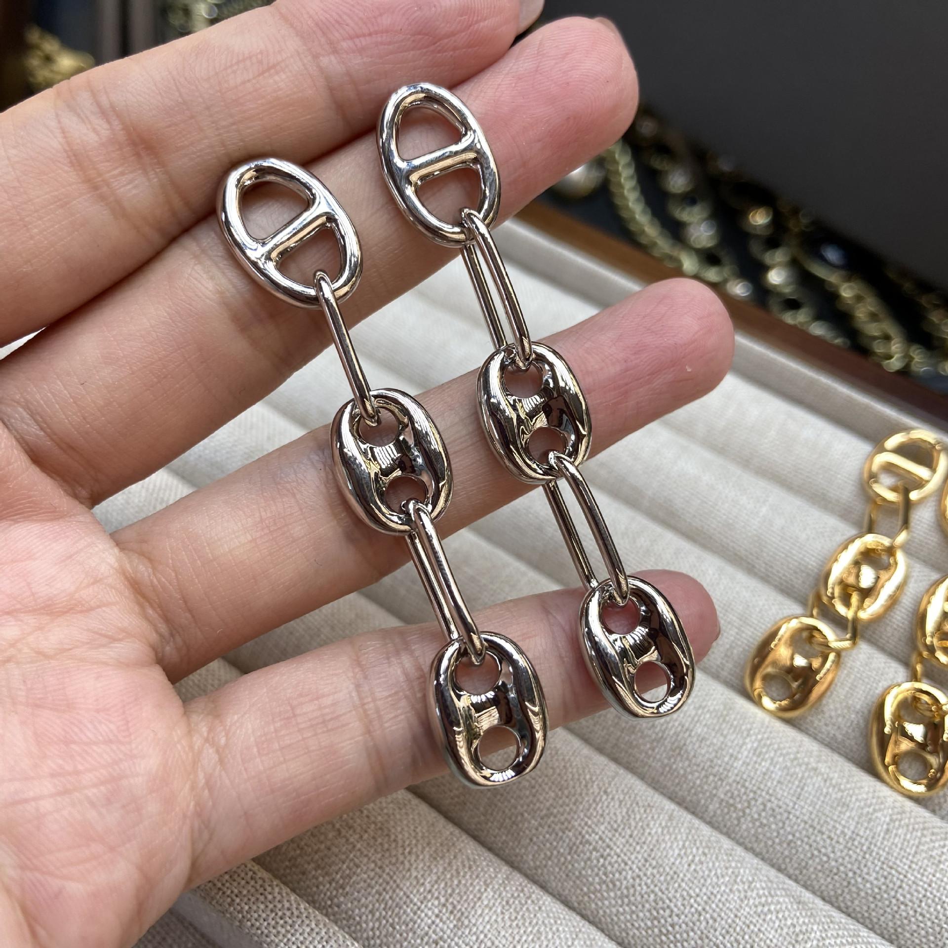 

Новые серьги Celin Wind Arc de Triomphe из металла с толстой цепочкой для женщин, минималистичные длинные серьги с холодным ветром