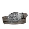 Western Cowboy Oval Belt with Carved Buckle - Stylish Unisex PU Leather Waist Accessory