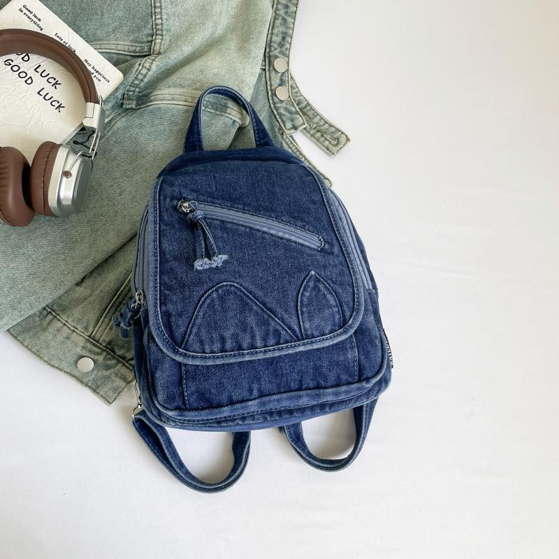 Dámský retro batoh s velkou kapacitou džínový batoh