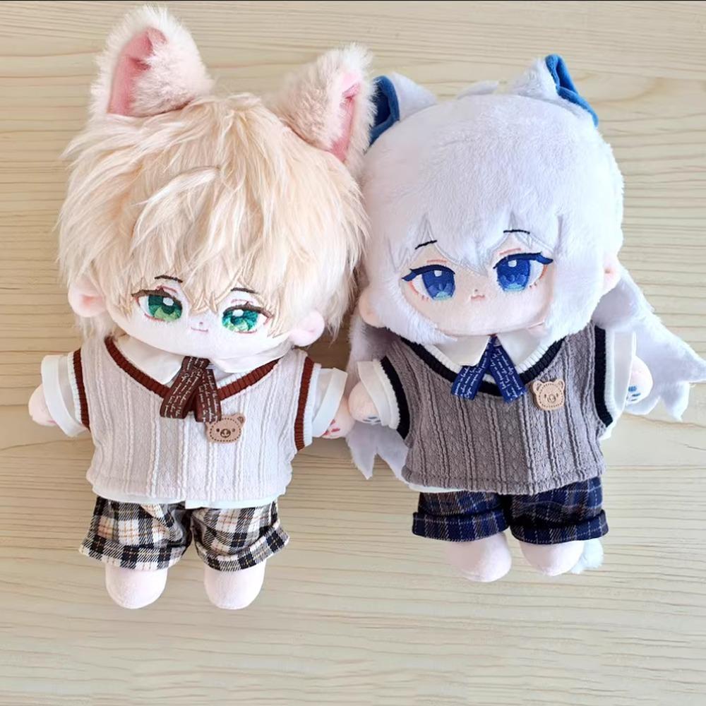 1 set School Uniform 20cm Cotton Doll Clothes Knitted Vest Plush Doll Clothes Doll Accessories