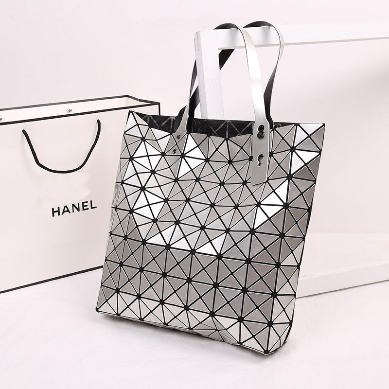 Summer Fashion Simple Diamond Women'S Bag Variety Geometric Splicing Folding Bag Women'S Tide Shoulder Portable