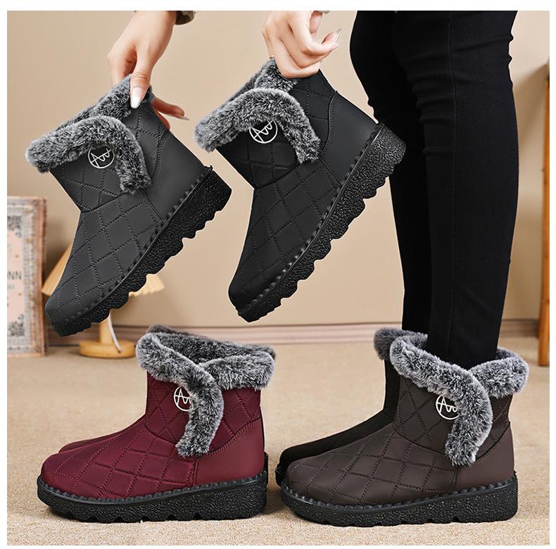 Fashion Women's Winter Boots Fashion Midsole Paired with Soft Thick Warm and Comfortable Cotton Middle Cylinder Women's Boot
