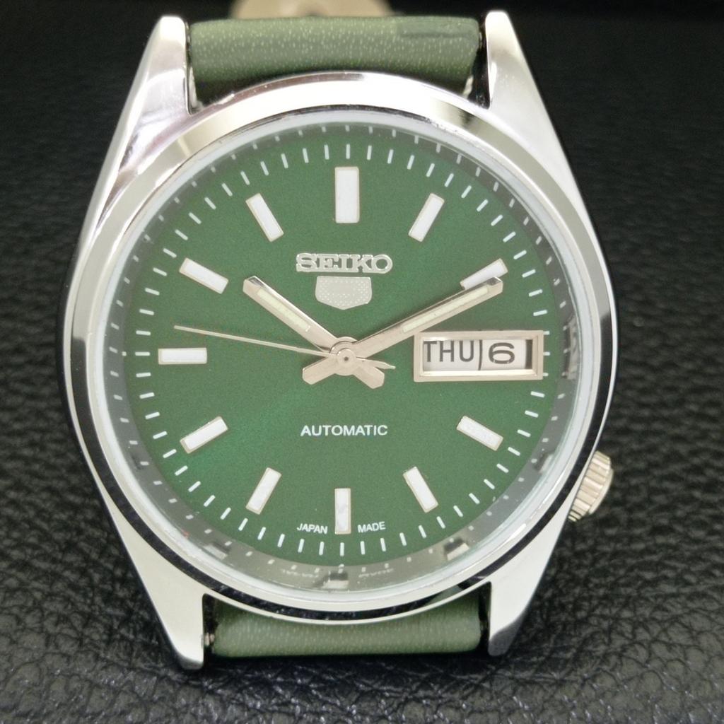 VINTAGE SEIKO 5 AUTOMATIC REFURBISHED JAPAN MENS GREEN DIAL WATCH a440541-9 Sk-a440541-1