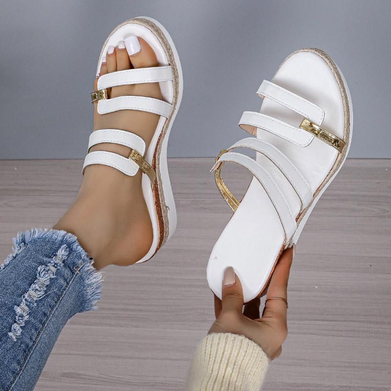 Fashion 2024 New Women's Slippers Summer Europe and The United States To Take Wedges Roman Shoes Women's Platform Flip-flops