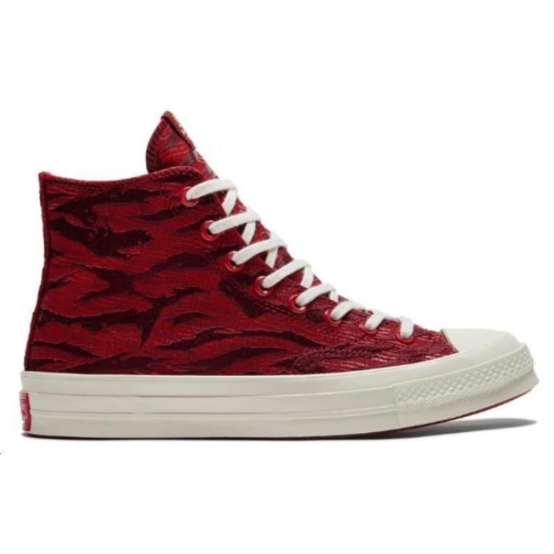 Converse 1970s Chuck 70 High 'Chinese New Year Deep Bordeaux' Tiger Stripe High-Top Canvas Shoes Unisex Burgundy