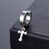 Gift Accessories Steel Cross Earrings No Ear Hole Punk Men Earrings Steel Ear Bone Clip  Travel