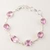 Morganite Gemstone 925 Sterling Silver Handmade Bracelet Jewelry For Women Gift RB-5-17