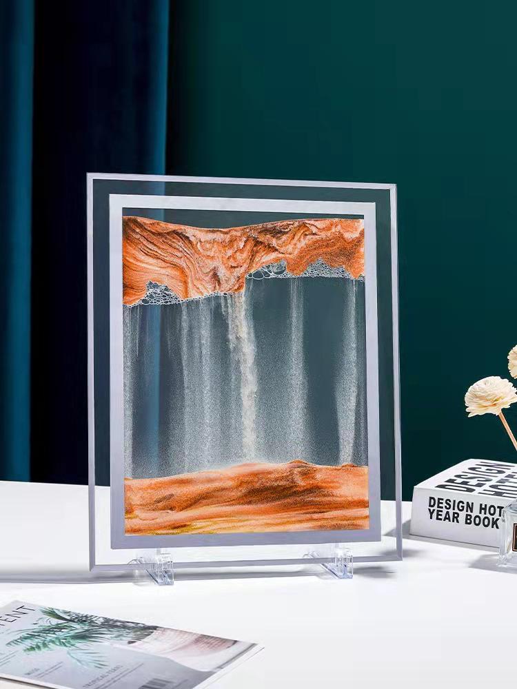 Creative Ornament Hourglass 3d Landscape Flowing Sand Painting For Birthdays Office And Desktop Decor