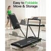 2-in-1 Folding Treadmill With LED Screen Electric Walking Pad for Home Gym Use Without Heart Rate Test