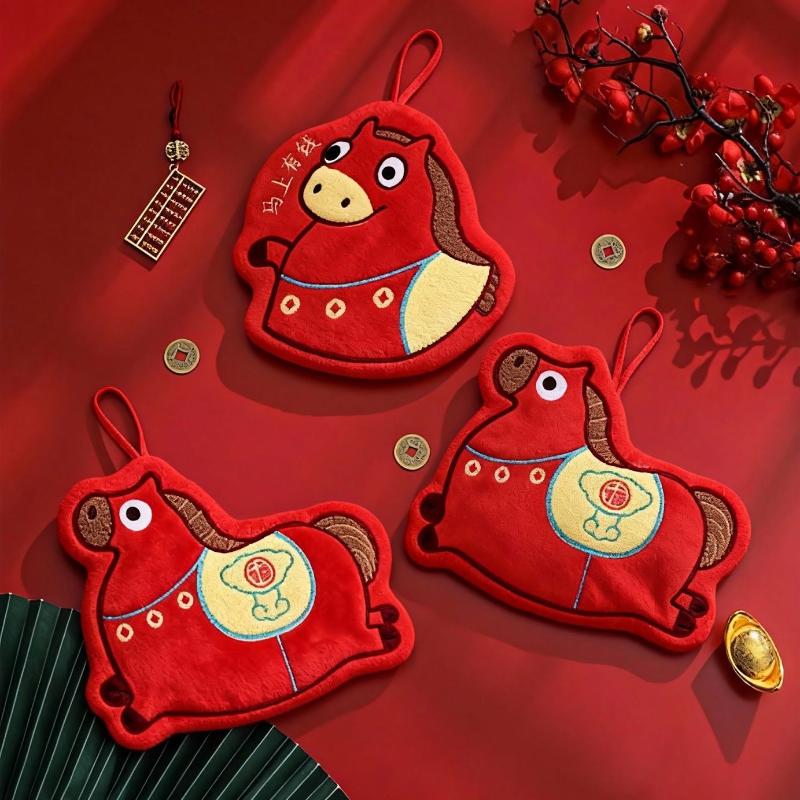 Cute Hanging Horse Hand Towel Absorbent Kitchen Bathroom Towel Soft Thick Kids Cartoon Washcloth