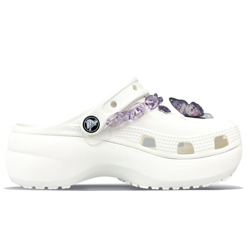 Crocs Classic Platform Clog BNK Purple Galaxy Dreamy Butterfly French Girly Sweet Cool Hole Shoes Women's White