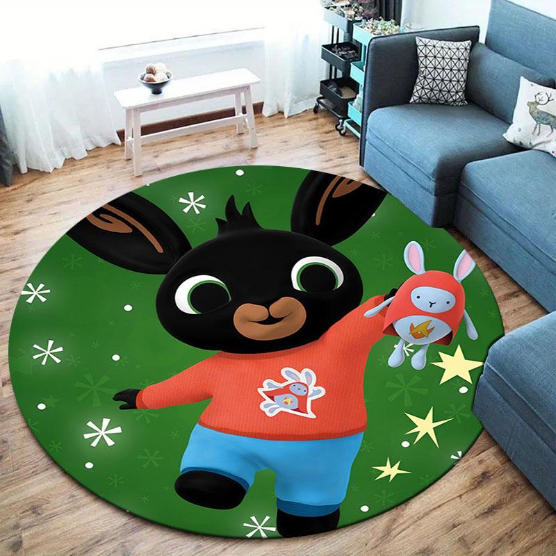 Bing Round Area Rug,Carpet Rug for Living Room Bedroom Sofa Playroom Decor,Non-slip Floor Mat