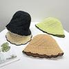 Straw Hat Women's Summer Sun Shading and Sun Protection Beach Sun Hat Hollowed Out Breathable Woven Fisherman Hat