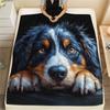 Black Australian Shepherd,pattern Flannel Blanket, High quality Comfortable for All Seasons, Home Decor, Warmth and Comfort, Perfect for Gifts.