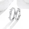 S999 Sterling Silver Interstellar Dome Adjustable Couple Rings - Luxury Valentine's Day Gift