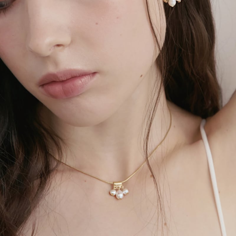 SOSOO Natural Pearl Snake Line Pipe Necklace