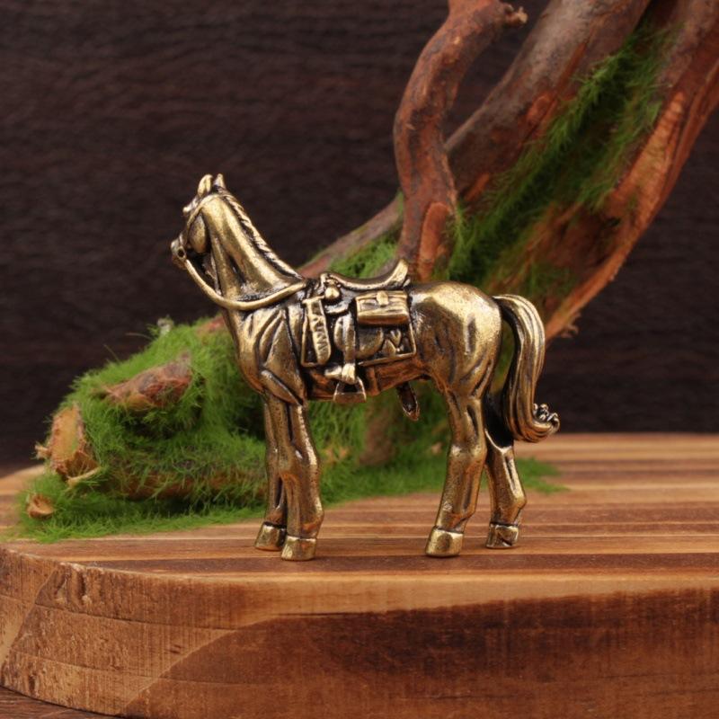 Horse Figure Home Decor Ornament, Zodiac Sign, Horse Brass Statue Ornament Get Rich Immediately, Handicraft, Brass Ornament
