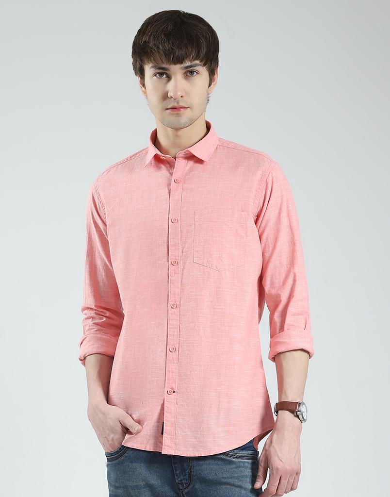Monte Carlo Men's Regular Fit Full Sleeve Solid Shirt