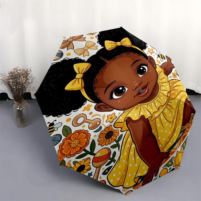 1PC Baby Girl Umbrella-8-Rib Reinforced, Automatic Open, Lightweight & Durable, Fashion Accessory for Outdoor, Beach L0408