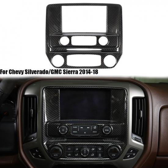Central Control GPS Navigation Panel Trim For Chevy Silverado/GMC Sierra 14-18