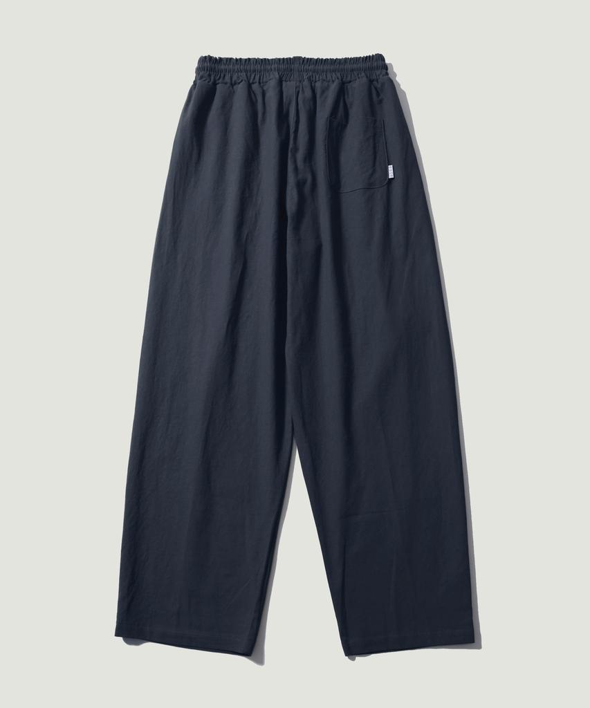 EASE Linen Elastic Waist Pants [Oversized Fit]_Navy_Unisex
