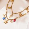 Ocean Style 18K Gold Plated DIY Enamel Jewelry Set with Zircon Seahorse & Starfish Pendants