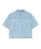 LEE Women'S Short Crop Denim Short Sleeve Shirt Indigo Light