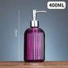Colored Glass Press-Type Refillable Bottle for Lotion, Hand Soap, Shampoo, or Shower Gel