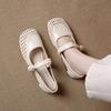 2025 New Women's Round Head Fashion Versatile Summer Retro Single Shoes Roman Sandals Women's Hollow Breathable Sandals