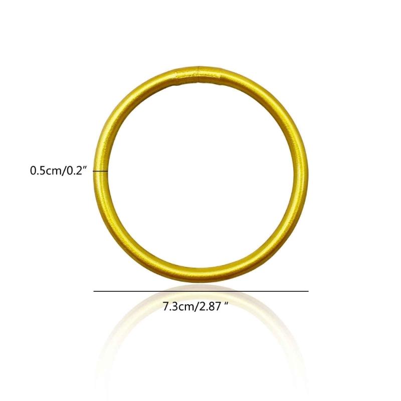 Gold Foil Filled Bracelet Cute Silicone Wristbands Suitable for Ladies Girls Birthday Mother's Day Bride Wedding Party