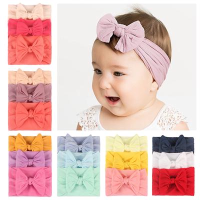 3 Stücke Neugeborenen Baby Stirnband Weiche Bögen Elastische Stirnbänder Haarband für Mädchen Einfarbig Kleinkind Kinder Turban Baby Haar Zubehör