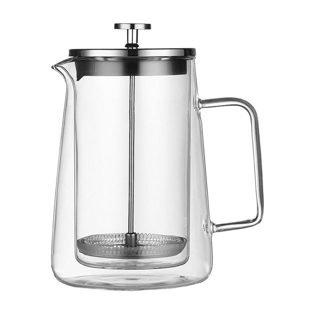 1000ML French Presses Coffee Pot Double-walled Coffee Thermos Kettle Glass Pressure Pot With Filtering Function For Tea/ Coffee