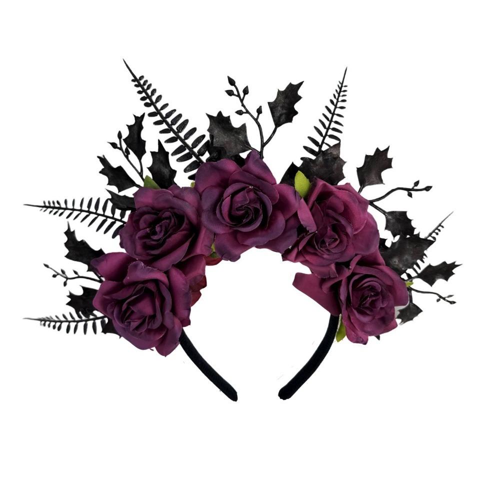 Vintage Artificial Flower Headband Simulated Crown Hair Hoop for Gift Hair Accessories