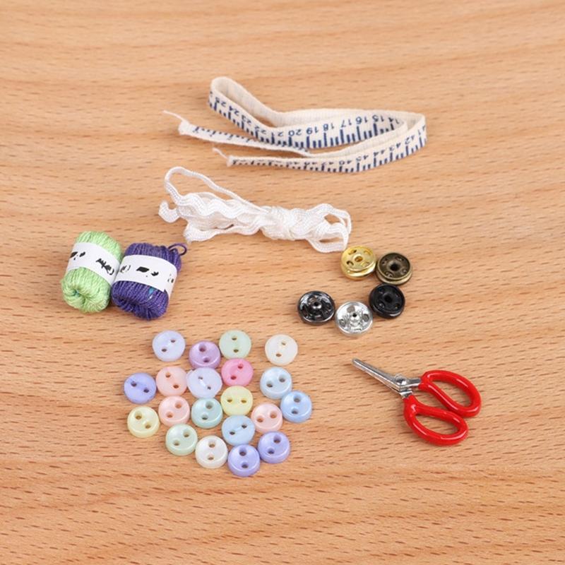 Retro Sewing Tools Thread Organizer Mini Furniture With Functional Design For Dollhouses Display