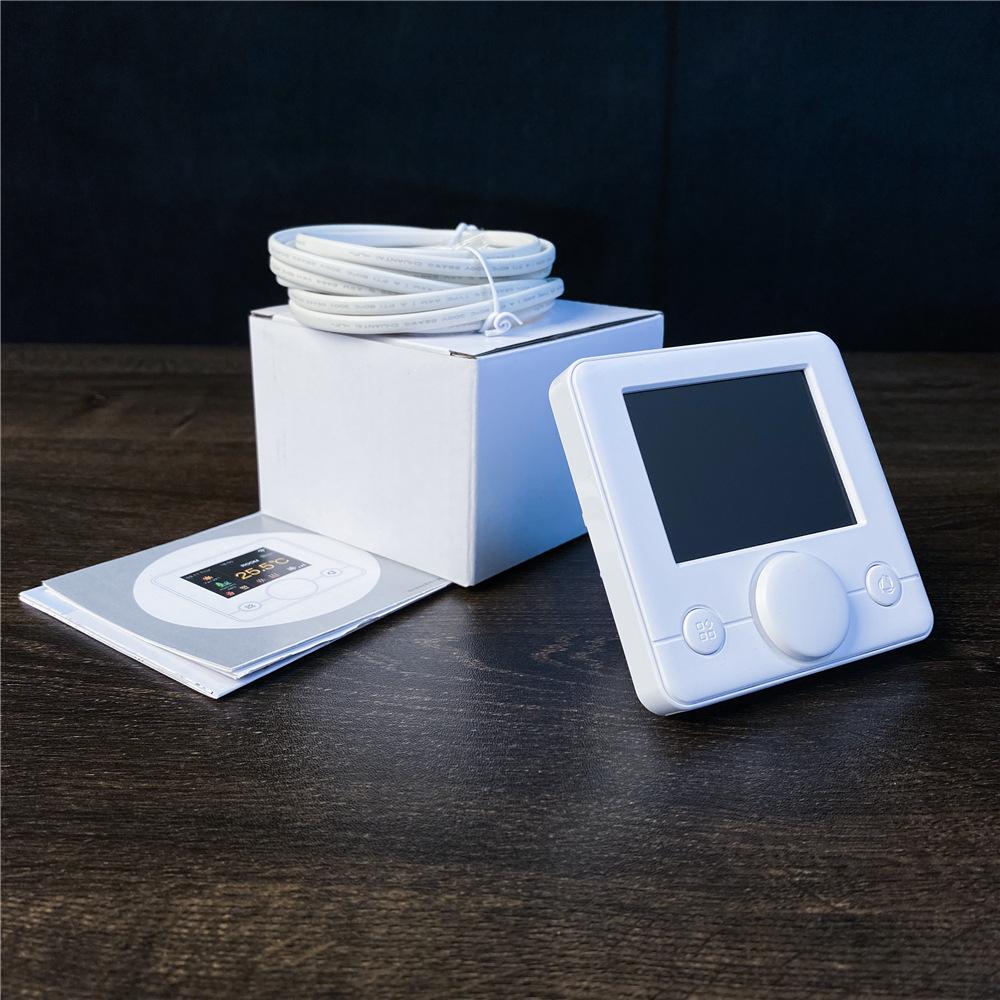 WIFI Smart Thermostat with Color Screen & Black Knob for Underfloor Heating, Electric/Water Heater, Gas Boiler, Tuya APP.