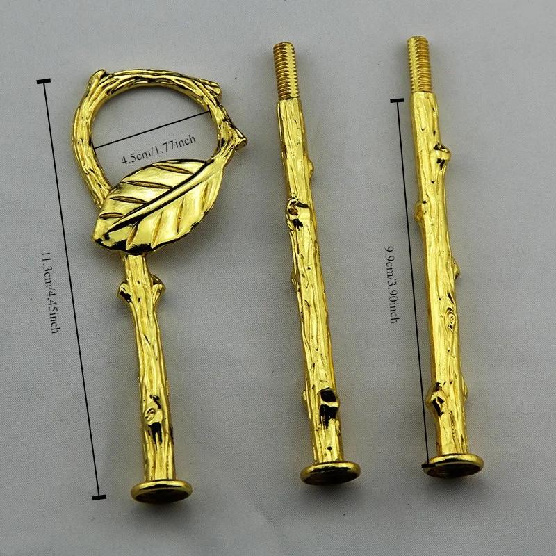 Cake Tray Rack Zinc Alloy Leaf Handle Dim Sum Fruit Tray Bracket Metal String Tray Rack Household Tools Kitchen Baking Supplies