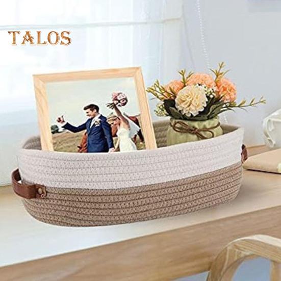 Woven Storage Basket with Handles Large Capacity Strong Load-bearing Multipurpose Toys Rectangular Decorative Basket