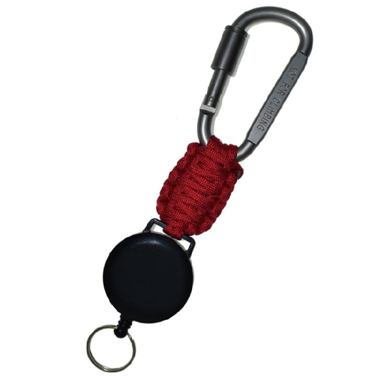 Extendable Keyring Lanyards Belt Clip IDs Badges Holder Extendable Steel Cable красный