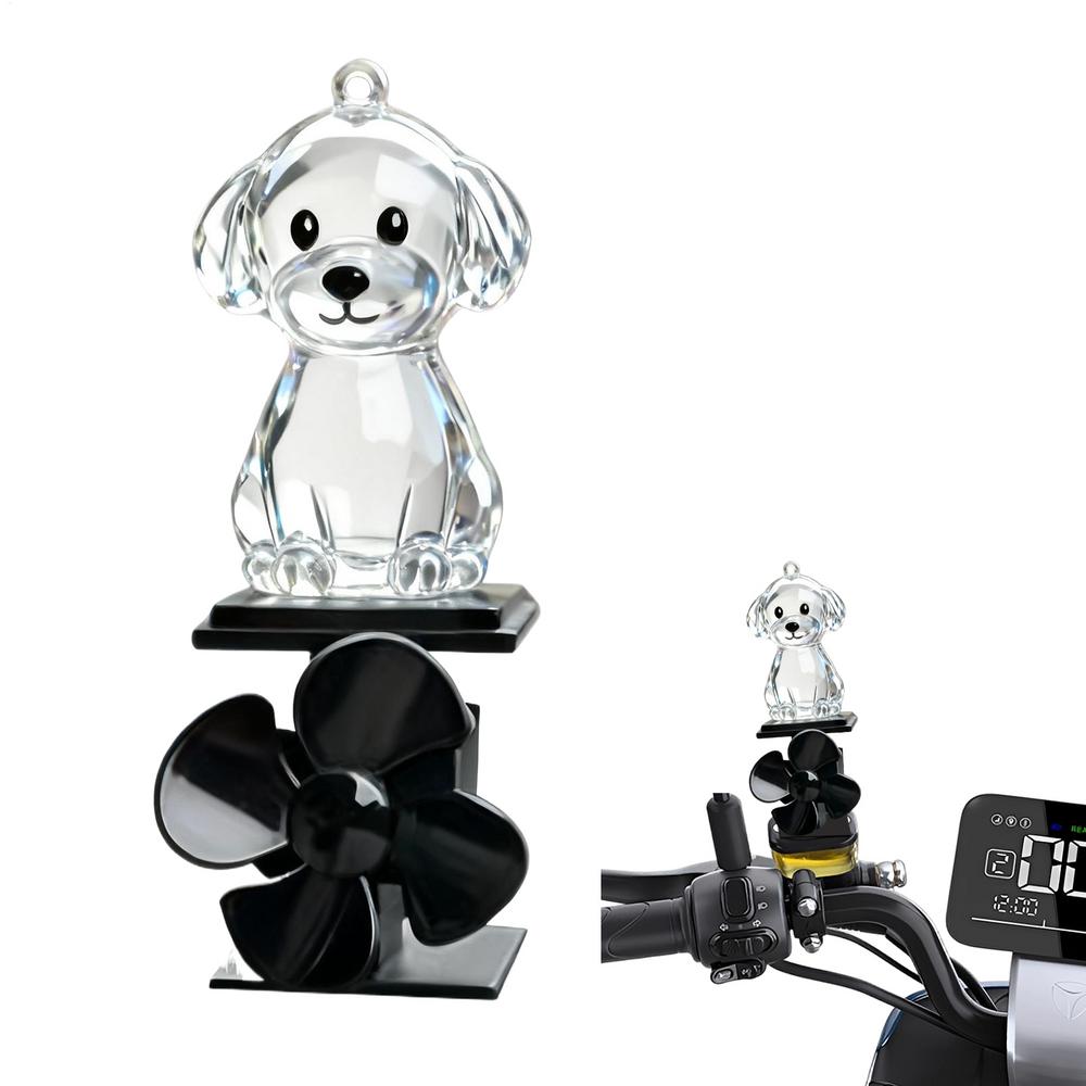 Dog Decorations Motorcycle Light Up Sculpture Wind Powered Small Animal Figurines For Motorcycle Handlebar Outdoor Cycling Night