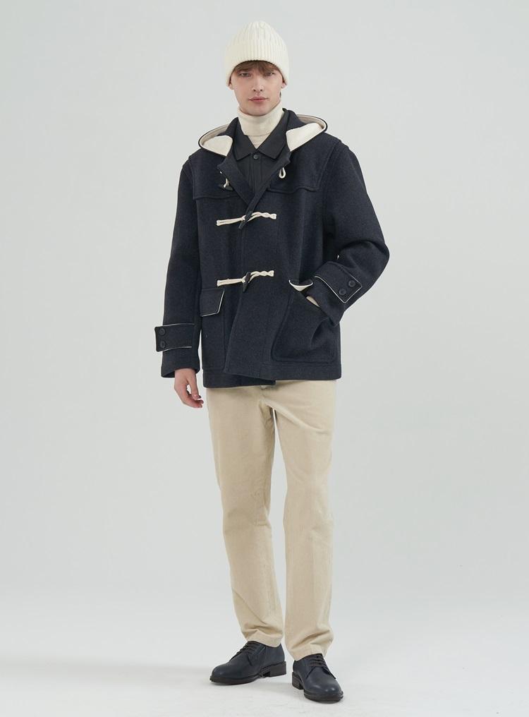 Comspace1980 Wool Blend Duffle Short Coat_Charcoal